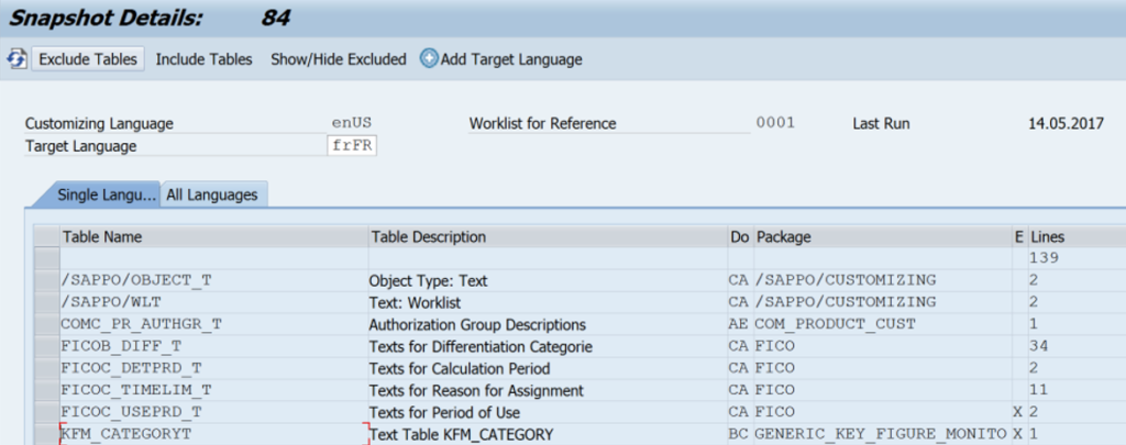 Excluding customizing tables from translation