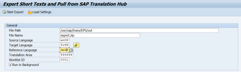 Exporting short texts from and pull from SAP Translation Hub
