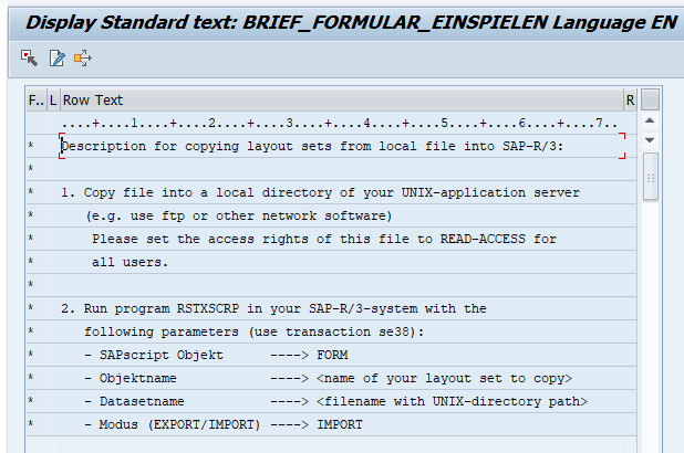 display standard text - SAP translation scoping